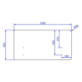Dessin technique de la cloison de table FLEXMIUT D 120 de 120 × 62 cm de hjh OFFICE