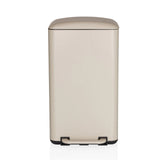 Poubelle beige CLEAN BEVA d'une capacité de 30 litres avec pédale de hjh OFFICE