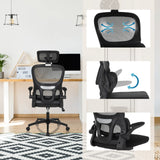 Siège de bureau à domicile ERGOMY FLEX en noir avec dossier en maille respirante et assise réglable de MyBuero