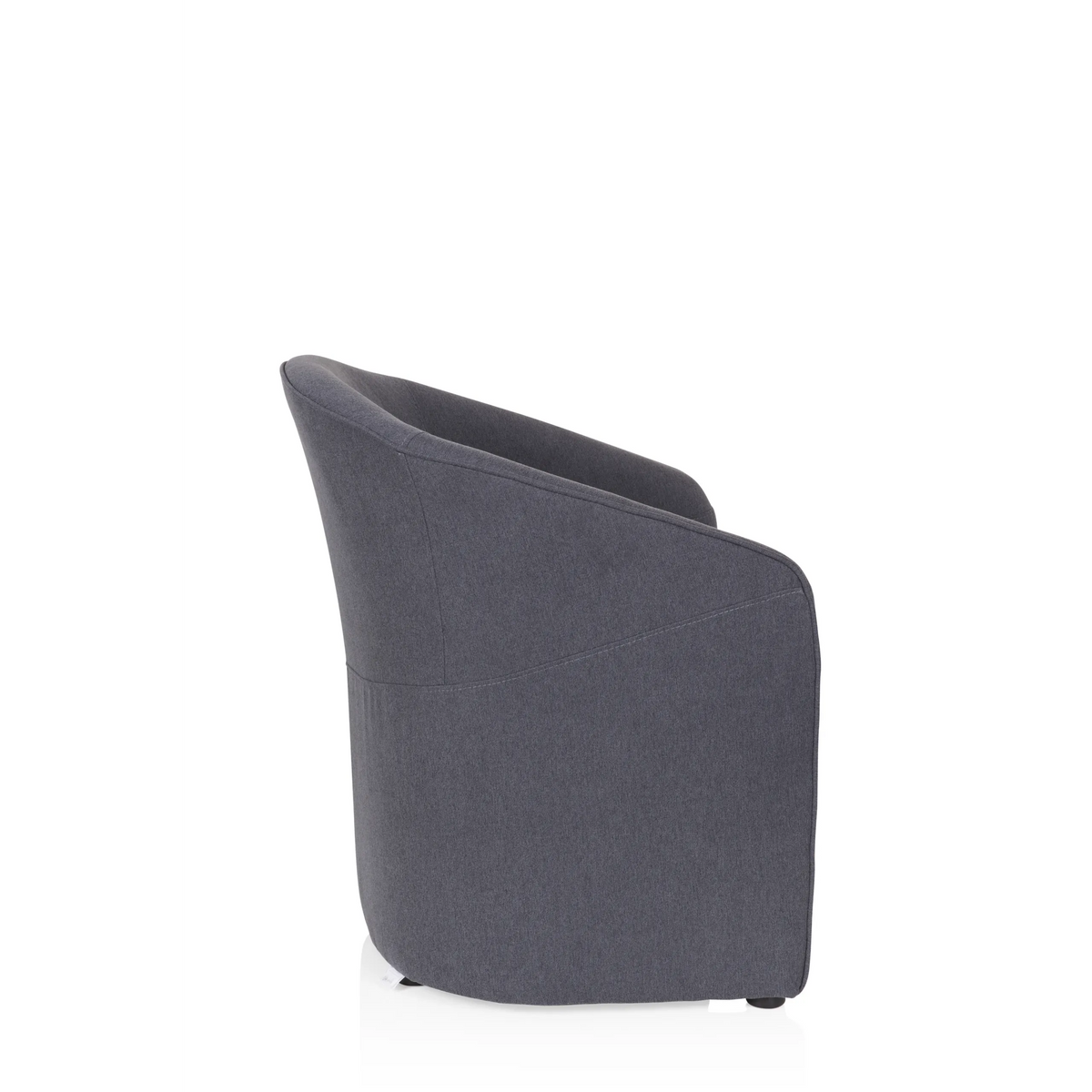Fauteuil rembourré SAN JUAN gris foncé avec dossier et accoudoirs arrondis de hjh OFFICE – vue à 360° (vue de profil 100°)