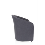 Fauteuil rembourré SAN JUAN gris foncé avec dossier et accoudoirs arrondis de hjh OFFICE – vue à 360° (vue de profil 100°)