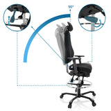 Dossier inclinable avec fixation à 90 degrés de la Chaise de comptoir RESISTIO WORK de hjh OFFICE