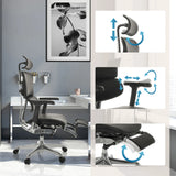 Verstellbare Kopfstütze, Armlehnen und Fußstütze des Luxus-Chefsessel ERGOHUMAN PLUS LEGPRO GEN2 von hjh OFFICE