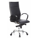 Siège de direction de qualité professionnelle PARMA 20 noir en cuir piqué avec base à cinq roulettes de hjh OFFICE – vue à 360° (vue de trois quarts avant 40°)