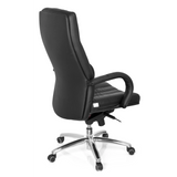 Siège pivotant XXL G 300 noir avec surpiqûres, accoudoirs et piètement à cinq roulettes de hjh OFFICE – vue à 360° (vue de trois quarts arrière 120°)