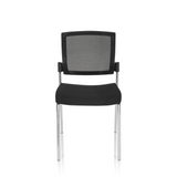 Chaise à quatre pieds K9 V noire avec dossier en maille et structure métallique de hjh OFFICE – vue à 360° (vue de face 0°)