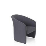 Fauteuil rembourré SAN JUAN gris foncé avec dossier et accoudoirs arrondis de hjh OFFICE – vue à 360° (vue de trois quarts avant 60°)