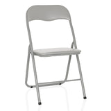 Chaise pliante TUDELA BASIC grise avec assise et dossier rembourrés de hjh OFFICE – vue à 360° (vue de face 15°)