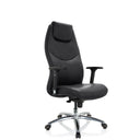 Siège de direction de qualité professionnelle FERRARA noir avec appui-tête intégré et pied en chrome de hjh OFFICE