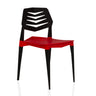 Chaise d'extérieur Flecharo en rouge et noir avec un dossier distinctif de hjh LIVING