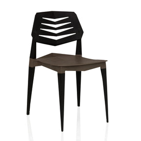 Chaise d'extérieur Flecharo en marron et noir avec un dossier marqué de hjh LIVING