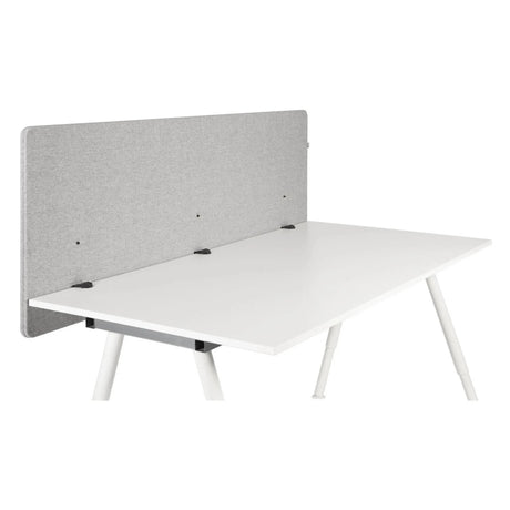 Cloison de table FLEXMIUT D 160 gris clair chiné avec plateau et pieds blancs de hjh OFFICE