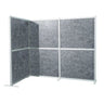 Cloison de séparation Flexmiut Modul L grise avec surface effet feutre et cadre en aluminium argenté de hjh OFFICE