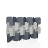 Cloison de séparation FLEXMIUT PLUG en gris et gris clair avec structure modulaire décalée de hjh OFFICE
