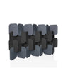 Cloison de séparation FLEXMIUT PLUG en gris et gris foncé avec des éléments carrés décalés de hjh OFFICE