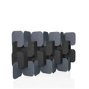 Cloison de séparation FLEXMIUT PLUG en gris et gris foncé avec des éléments carrés décalés de hjh OFFICE