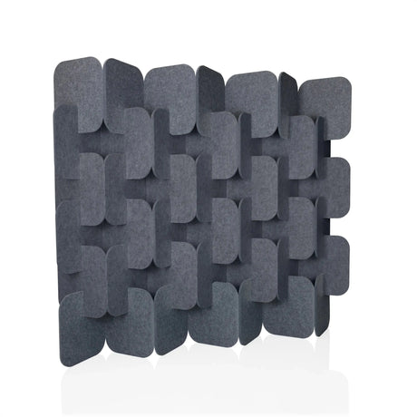 Cloison de séparation FLEXMIUT PLUG grise en feutre avec un motif modulaire décalé de hjh OFFICE