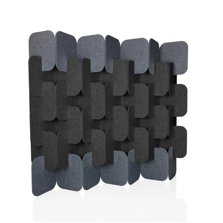 Cloison de séparation FLEXMIUT PLUG grise et gris foncé en éléments de feutre tressés de hjh OFFICE