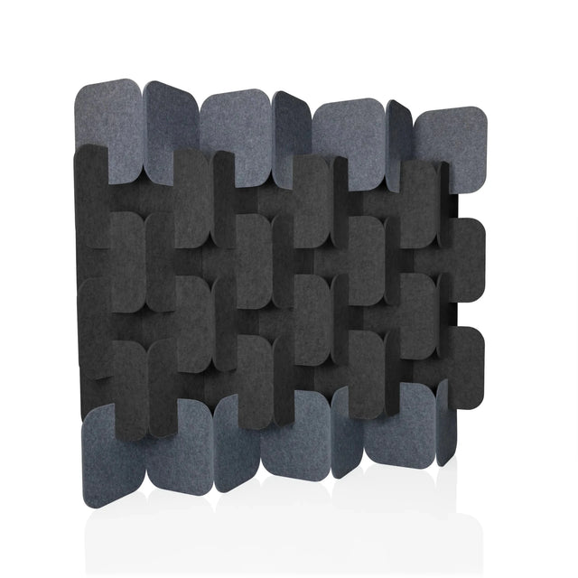 Cloison de séparation FLEXMIUT PLUG grise et gris foncé en éléments de feutre tressés de hjh OFFICE