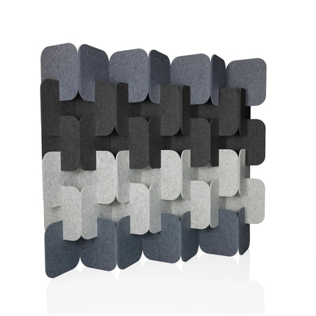 Cloison de séparation FLEXMIUT PLUG en feutre dans différents tons de gris avec structure modulaire de hjh OFFICE