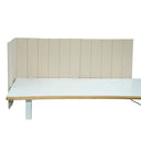Cloison de table beige FLEXMIUT ROLL avec surpiqûres verticales sur un bureau blanc de hjh OFFICE