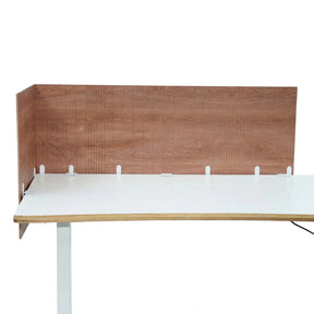 Cloison de table FLEXMIUT ROLL W marron aspect bois avec plateau blanc de hjh OFFICE