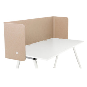 Cloison de table FLEXMIUT U en beige sur un bureau blanc de hjh OFFICE