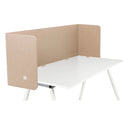 Cloison de table FLEXMIUT U en beige sur un bureau blanc de hjh OFFICE