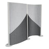 Cloison de séparation grise Flexmiut Wave en tissu plissé avec motif géométrique de hjh OFFICE