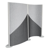 Cloison de séparation grise Flexmiut Wave en tissu plissé avec motif géométrique de hjh OFFICE