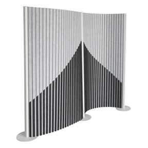 Cloison de séparation grise Flexmiut Wave en tissu plissé avec motif géométrique de hjh OFFICE