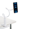 Support de téléphone portable & tablette FLEXMOBI I blanc avec col de cygne flexible et pince de table de hjh OFFICE