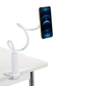 Support de téléphone portable & tablette FLEXMOBI I blanc avec col de cygne flexible et pince de table de hjh OFFICE