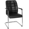 Chaises cantilever FLEXO V noire avec revêtement matelassé et structure en métal chromé de hjh OFFICE