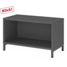 Meuble bas graphite FlexWall avec niche ouverte et socle de hjh OFFICE PRO