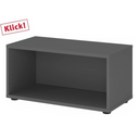 Corps de couleur graphite FlexWall avec un compartiment ouvert et des pieds de hjh OFFICE PRO