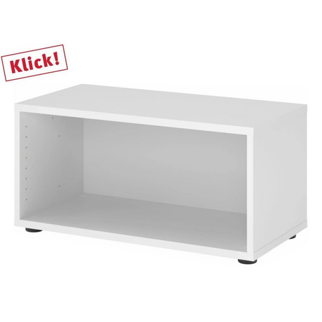Meuble FlexWall blanc avec une niche ouverte et des pieds noirs de hjh OFFICE PRO