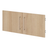 Meuble haut FlexWall avec paire de portes aspect chêne et poignées argentées de hjh OFFICE PRO