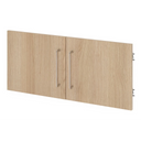 Meuble haut FlexWall avec paire de portes aspect chêne et poignées argentées de hjh OFFICE PRO
