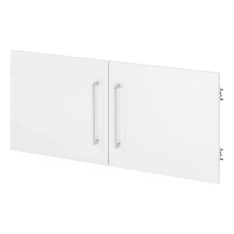 Double porte blanche FlexWall avec deux poignées argentées de hjh OFFICE PRO