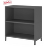 Étagère FlexWall en graphite avec deux niches ouvertes et un socle de hjh OFFICE PRO