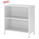 Étagère blanche FlexWall avec deux tablettes ouvertes et un socle de hjh OFFICE PRO