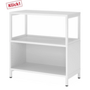Étagère blanche FlexWall avec deux étagères ouvertes et un socle de hjh OFFICE PRO