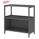 Étagère basse couleur graphite FlexWall avec compartiment ouvert de hjh OFFICE PRO