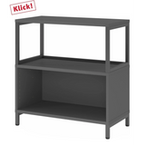 Étagère basse couleur graphite FlexWall avec compartiment ouvert de hjh OFFICE PRO
