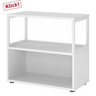 Étagère blanche FlexWall avec deux tablettes ouvertes et pieds noirs de hjh OFFICE PRO