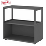 Étagère FlexWall en graphite avec cadre ouvert, deux surfaces de rangement et pieds de hjh OFFICE PRO