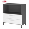 Caisson bas FlexWall graphite et blanc avec deux tiroirs et socle de hjh OFFICE PRO
