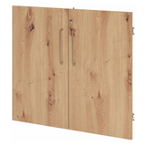 Paire de portes FlexWall aspect chêne frêne avec deux poignées argentées de hjh OFFICE PRO
