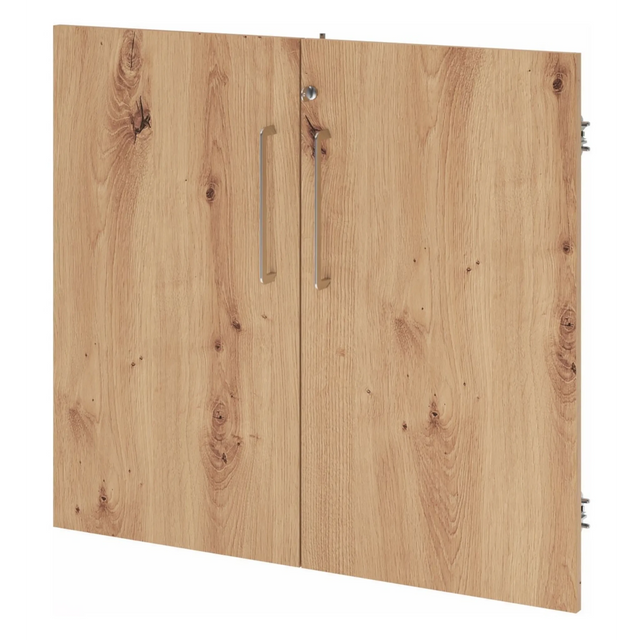 Paire de portes FlexWall aspect chêne frêne avec deux poignées argentées de hjh OFFICE PRO